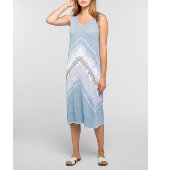 Kinross Cashmere Kl20-60s Linen Tie-Dye Dress In Opal Multi M